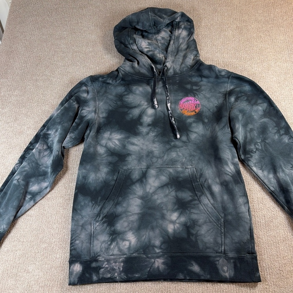 Santa Cruz Skateboards Black and Pink Tie-Dye Hoodie 0207